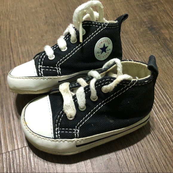 Converse Baby Soft Sole Hi Top Baby Walkers Size 1 - Picture 2 of 3